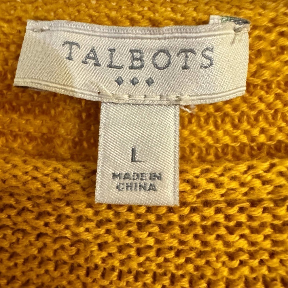 Talbots Ribbed Sweater W/ Button Accents Size - Picture 3 of 5
